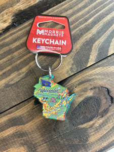 Wisconsin Across America Keychain