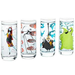 Hallmark Disney Tim Burton's The Nightmare Before Christmas Color-Changing Drinking Glasses, Set of 4
