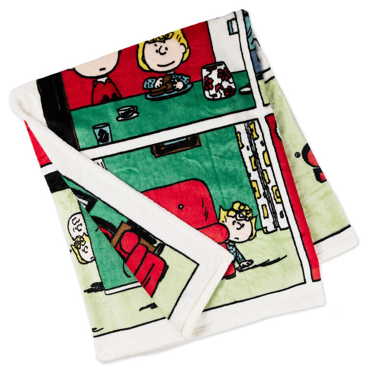 Hallmark Peanuts® Christmas Comic Strip Throw Blanket, 50x60
