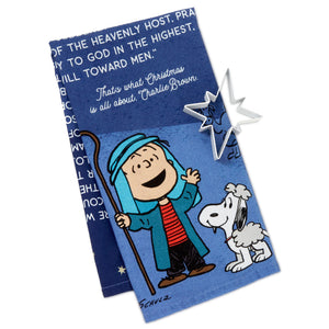 Hallmark Peanuts® Linus Christmas Tea Towel With Star Cookie Cutter