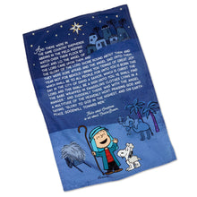 Load image into Gallery viewer, Hallmark Peanuts® Linus Christmas Tea Towel With Star Cookie Cutter
