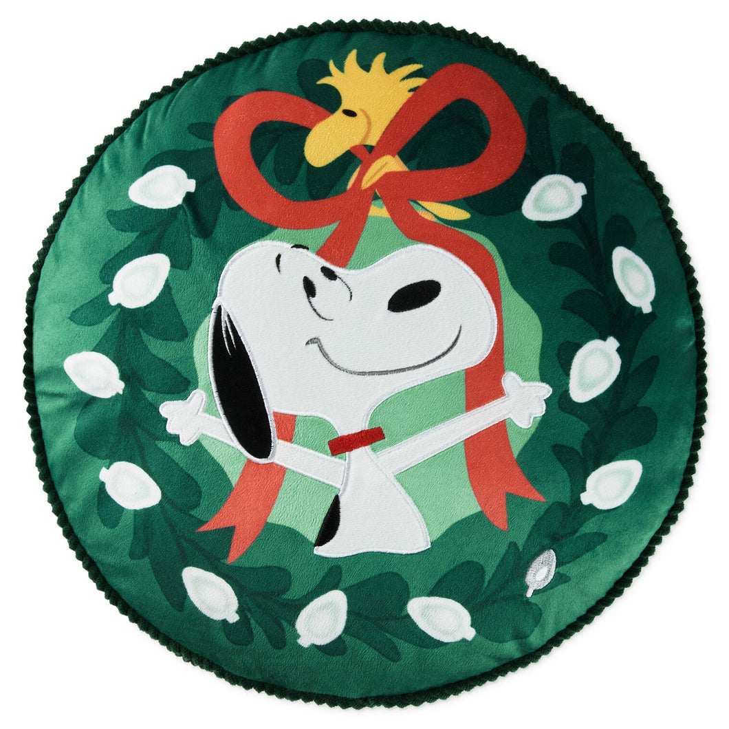 Hallmark Peanuts® Snoopy Wreath Light-Up Pillow, 17