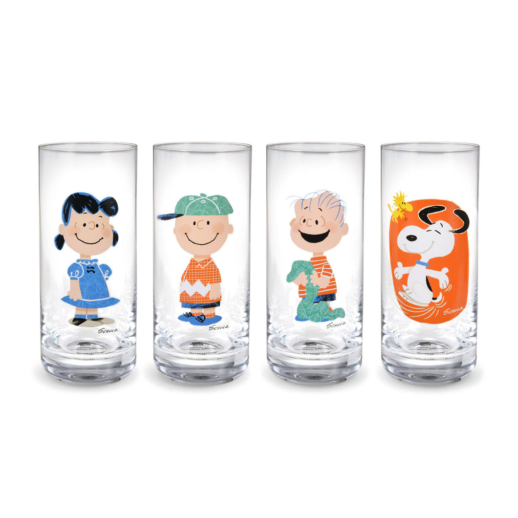 Hallmark Peanuts® Snoopy and Friends Tall Drinking Glasses, Set of 4