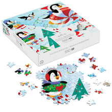 Load image into Gallery viewer, Hallmark Playful Penguins Season&#39;s Sleddings 550-Piece Jigsaw Puzzle
