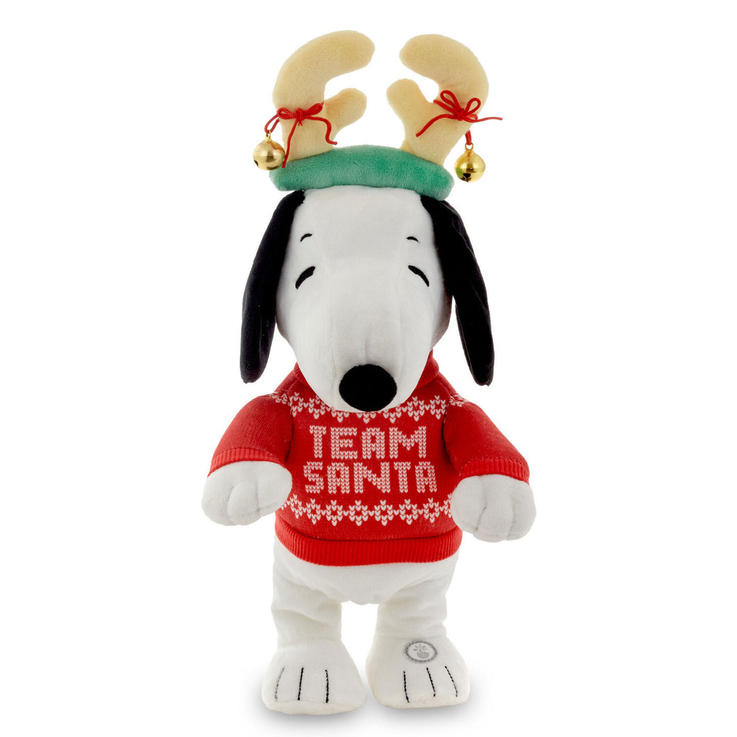 Hallmark Peanuts® Team Santa Snoopy Plush With Sound and Motion, 14