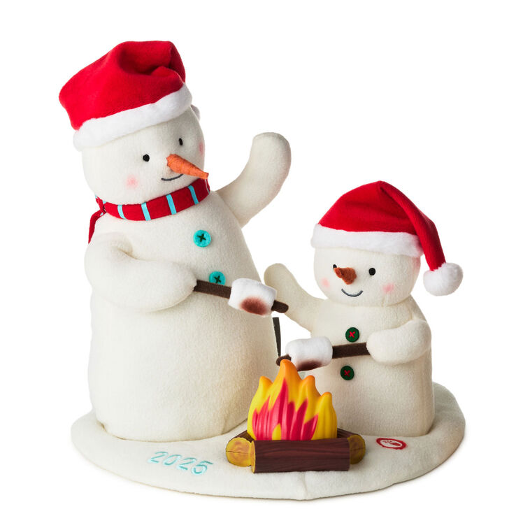 Hallmark Roasting Marshmallows Singing Snowmen Plush With Light and Motion