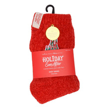Load image into Gallery viewer, Hallmark + Disney Holiday Ever After Red Castle Crew Socks
