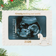 Load image into Gallery viewer, Hallmark Already Rocking Our World 2026 Photo Frame Porcelain Ornament
