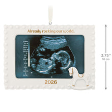 Load image into Gallery viewer, Hallmark Already Rocking Our World 2026 Photo Frame Porcelain Ornament
