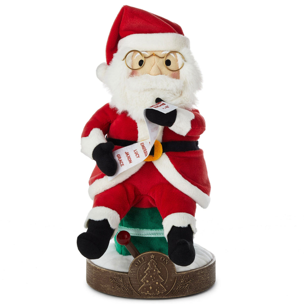Hallmark Santa Claus Musical Christmas Tree-Lighting Plush Figurine, 12