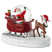 Load image into Gallery viewer, Hallmark Santa&#39;s Sleigh Musical Snow Globe Figurine, 5.6&quot;
