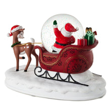 Load image into Gallery viewer, Hallmark Santa&#39;s Sleigh Musical Snow Globe Figurine, 5.6&quot;
