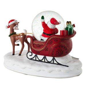 Hallmark Santa's Sleigh Musical Snow Globe Figurine, 5.6"