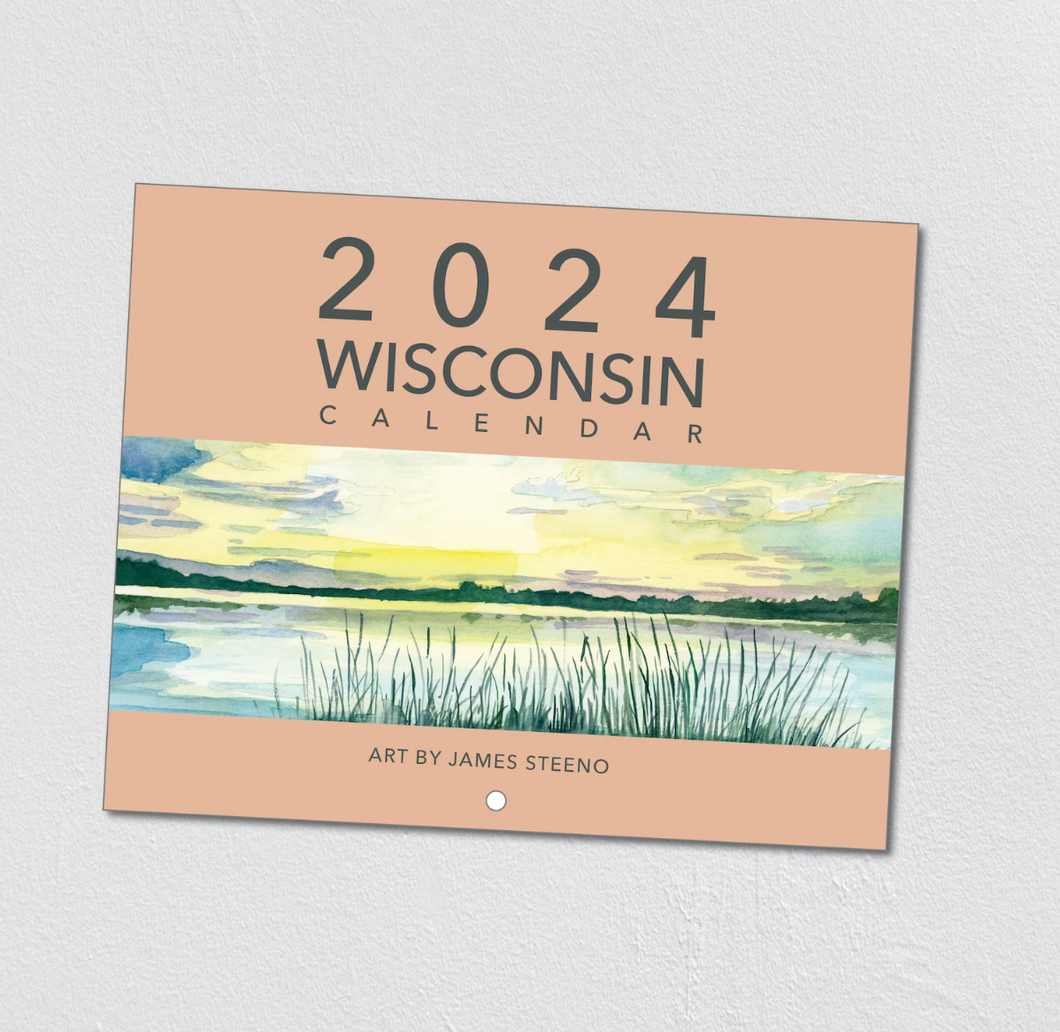 Wisconsin 2024 Watercolor Calendar by James Steeno