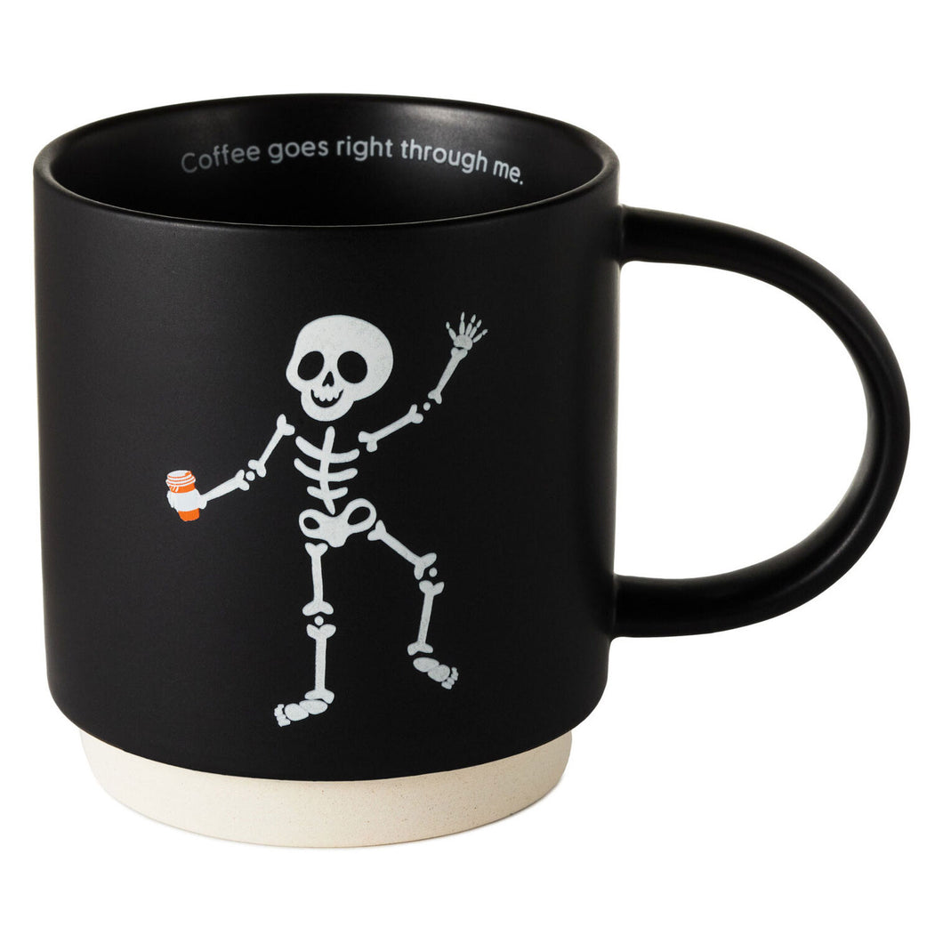 Hallmark Skeleton With To-Go Coffee Cup Funny Mug, 16 oz.