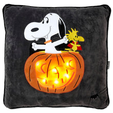 Load image into Gallery viewer, Hallmark Peanuts® Snoopy the Vampire Beagle Light-Up Pillow, 17x17
