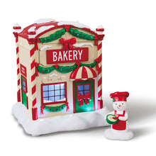Load image into Gallery viewer, Hallmark Magic Snowman Village Musical Bakery and Baker Tabletop Decorations With Light, Set of 2

