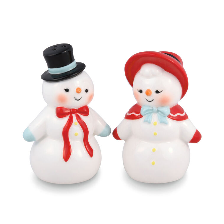 Hallmark Sculpted Snow People Salt and Pepper Shakers, Set of 2