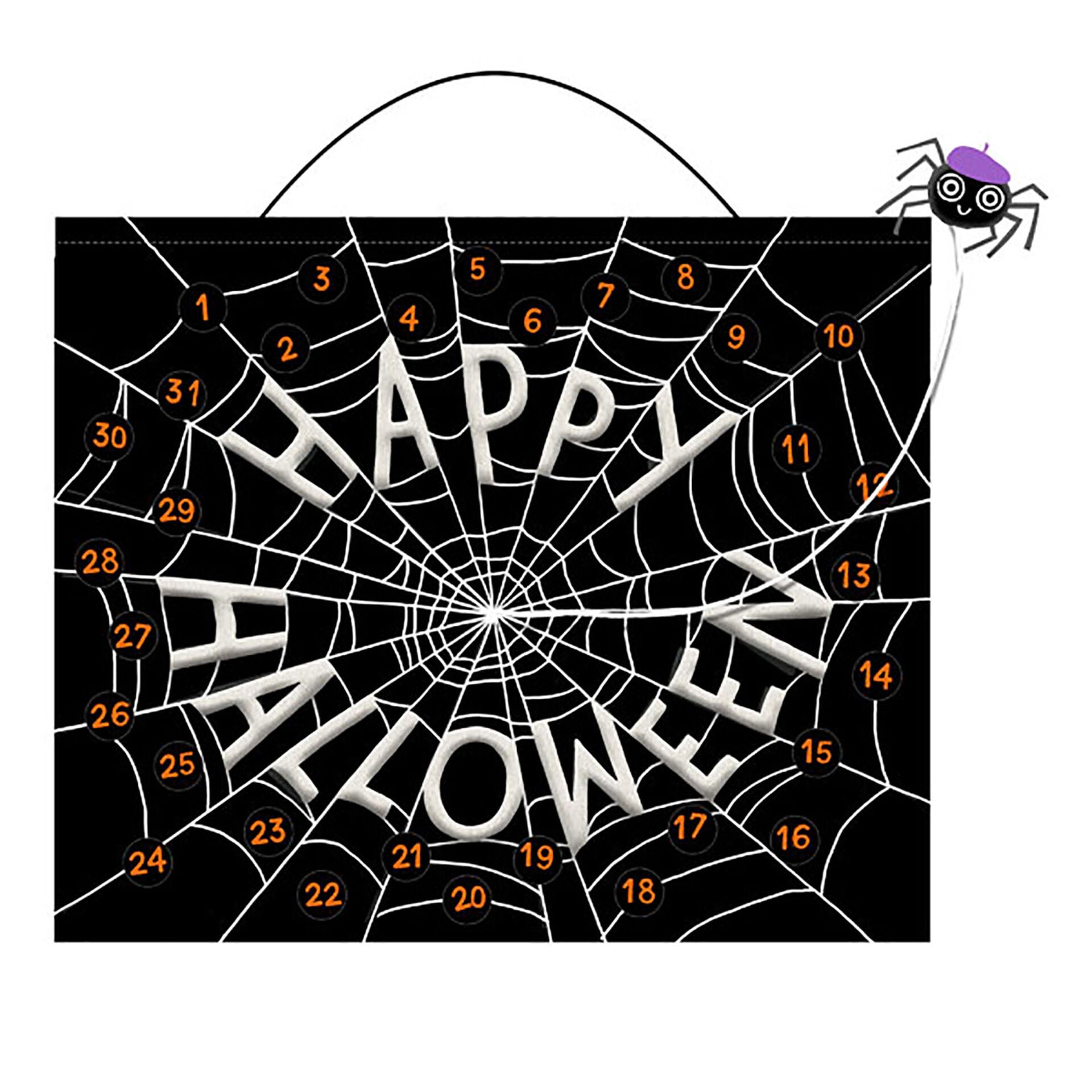 Spider Web Glow-in-the-Dark Halloween Countdown Calendar