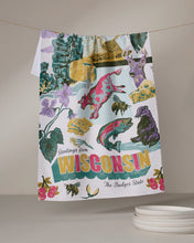 Load image into Gallery viewer, Geometry Greetings From Wisconsin Tea Towel

