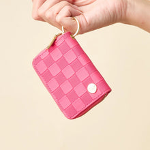 Load image into Gallery viewer, The Darling Effect Hot Pink Check Zip Around Wallet
