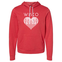 Load image into Gallery viewer, Wisco Roots Heather Red Unisex Hoodie
