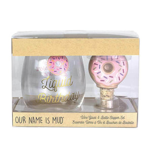 Our Name is Mud Donut Glass and Bottle Stopper
