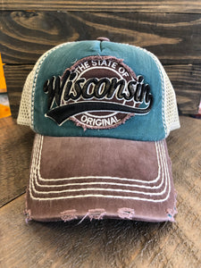 Robin Ruth Wisconsin State of Wisconsin Cap - Teal
