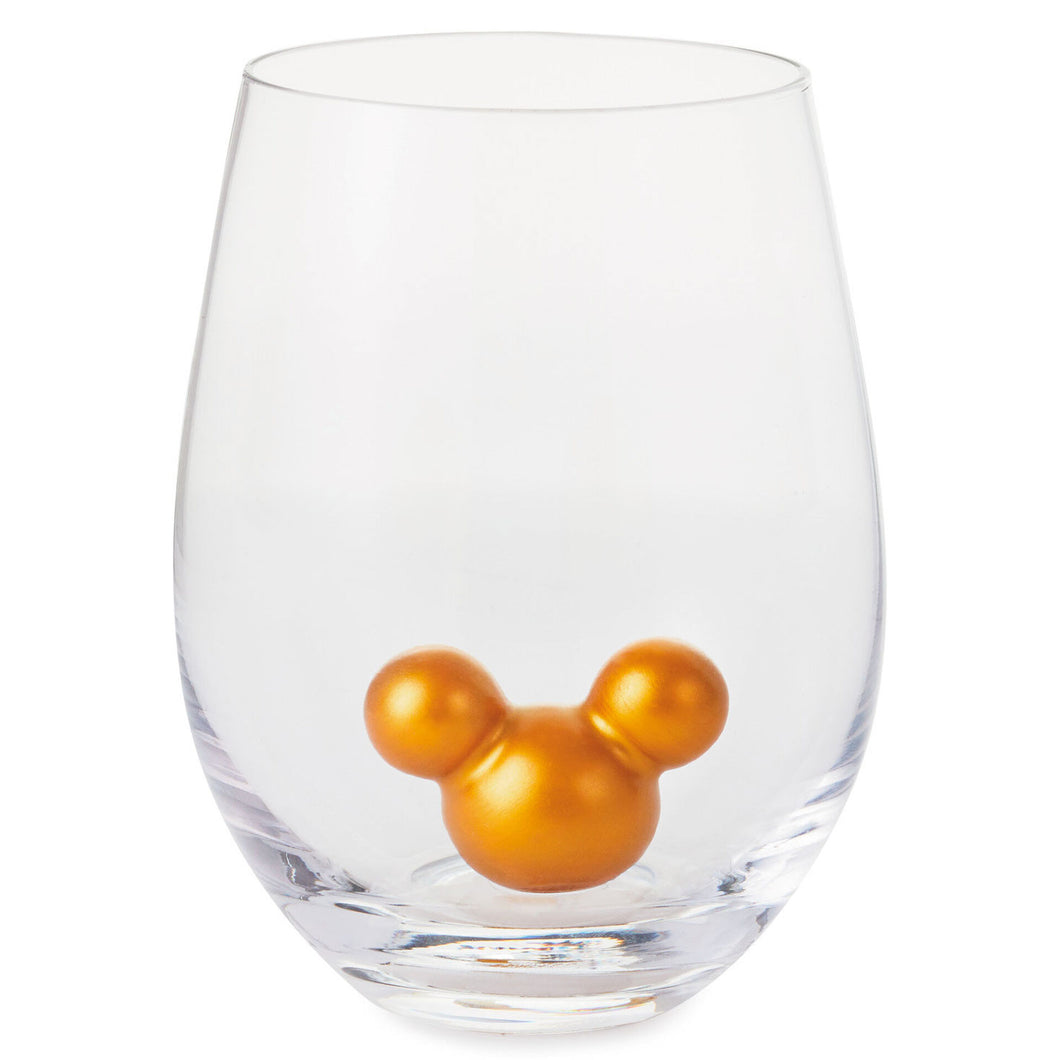Hallmark Disney Mickey Mouse Ears Silhouette Stemless Glass, 13 oz.