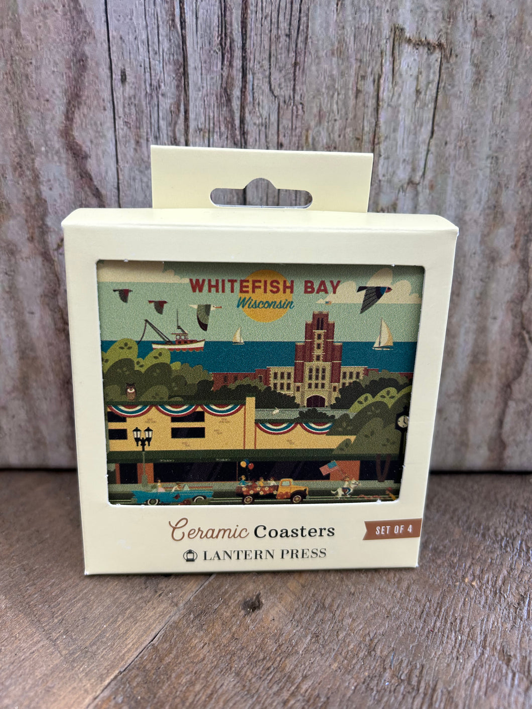 Whitefish Bay Ceramic Coasters, Set of 4