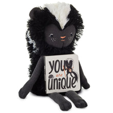 Load image into Gallery viewer, Hallmark MopTops Skunk Stuffed Animal With You Are Unique Board Book
