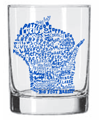 Wisconsin State Parks Map Rocks Glass 13.5oz