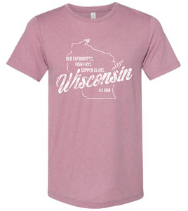 Wisconsin Unisex T-Shirt - Heather Orchid