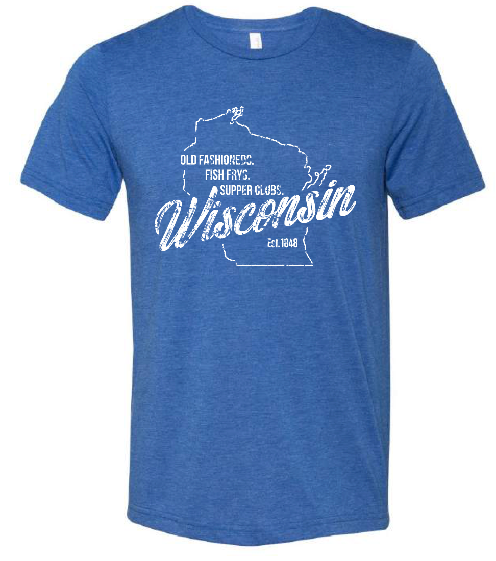 Wisconsin Unisex T-Shirt - Heather Royal Blue