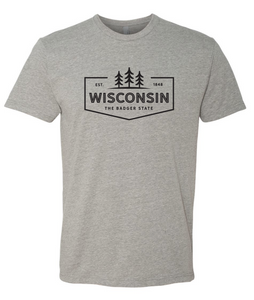 Wisconsin Badger State T-Shirt Dark Grey