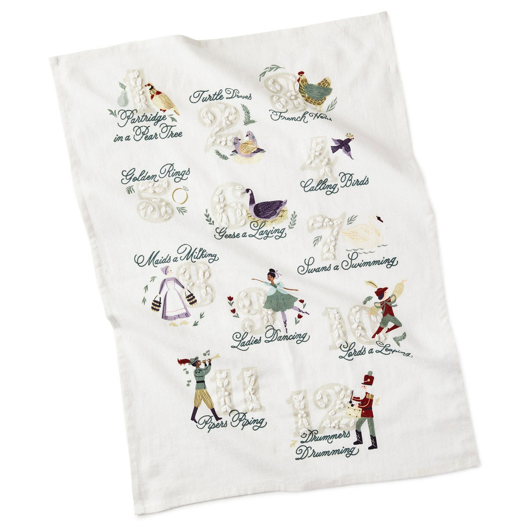 Hallmark The 12 Days of Christmas Holiday Tea Towel