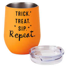 Load image into Gallery viewer, Trick Treat Sip Repeat Stainless Stemless Wine Tumbler, 12 oz.
