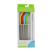 Load image into Gallery viewer, Krumbs Kitchen Stainless Steel &amp; Silicone Top Drinking Straws
