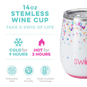 Swig 14oz Stemless Wine Cup - Confetti